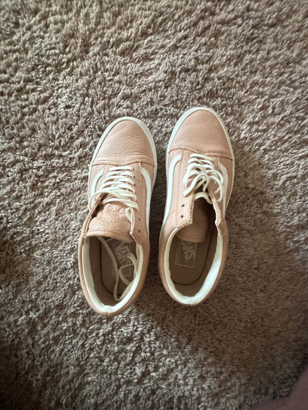 Vans Old Skool Tumbled Leather Sneakers in Nude Rose